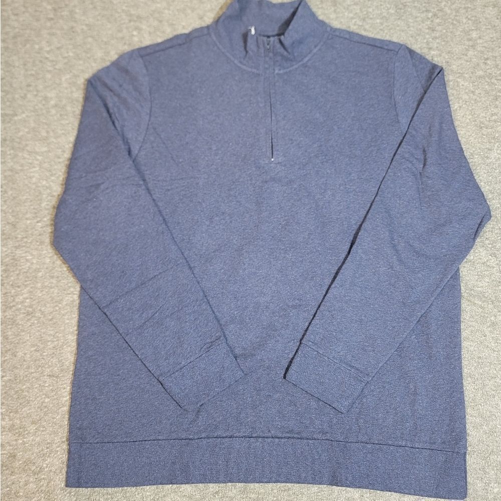 Criquet Mens Golf Casual Pullover Size 2XL Blue Quarter Zip Long Sleeve Fleece